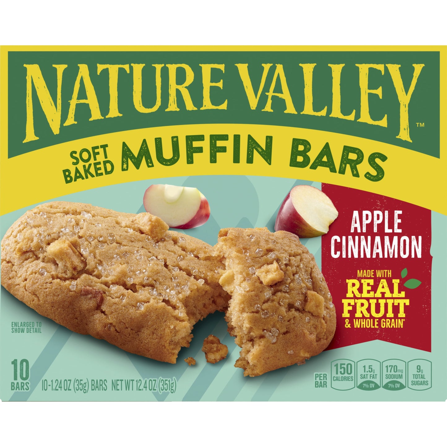 Nature Valley Soft-Baked Muffin Bars, Apple Cinnamon, Snack Bars, 10 Bars, 12.4 OZ