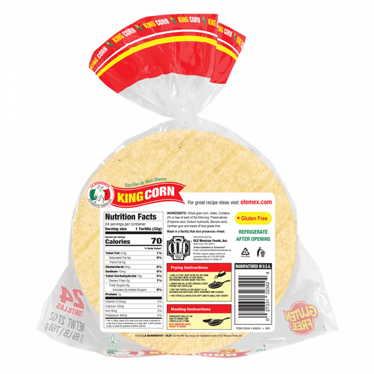 LB WHITE CORN KING TORTILLAS 24CT