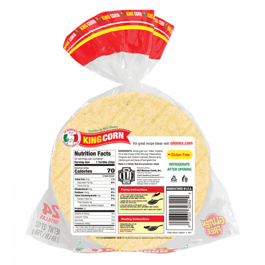 LB WHITE CORN KING TORTILLAS 24CT