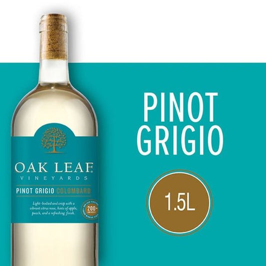 Oak Leaf Vineyards Pinot Grigio Colombard White Wine, 1.5 L Bottle