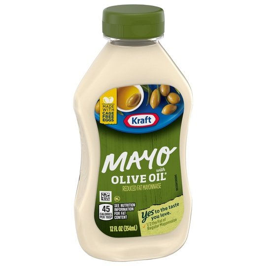 Kraft Mayo with Olive Oil Reduced Fat Mayonnaise Squeeze Bottle, 12 fl oz