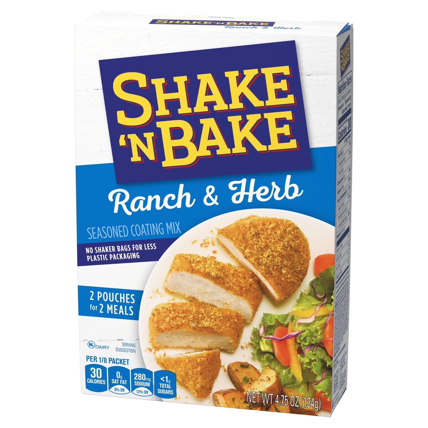 Shake 'N Bake Ranch & Herb Seasoned Coating Mix, 4.75 oz Box, 2 ct Packets