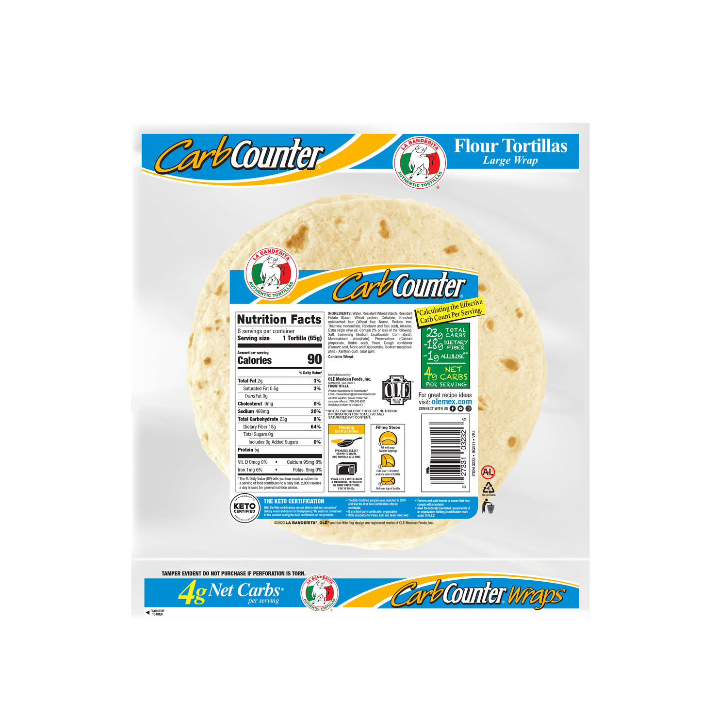 La Banderita, Carb Counter 10" Wraps 6ct