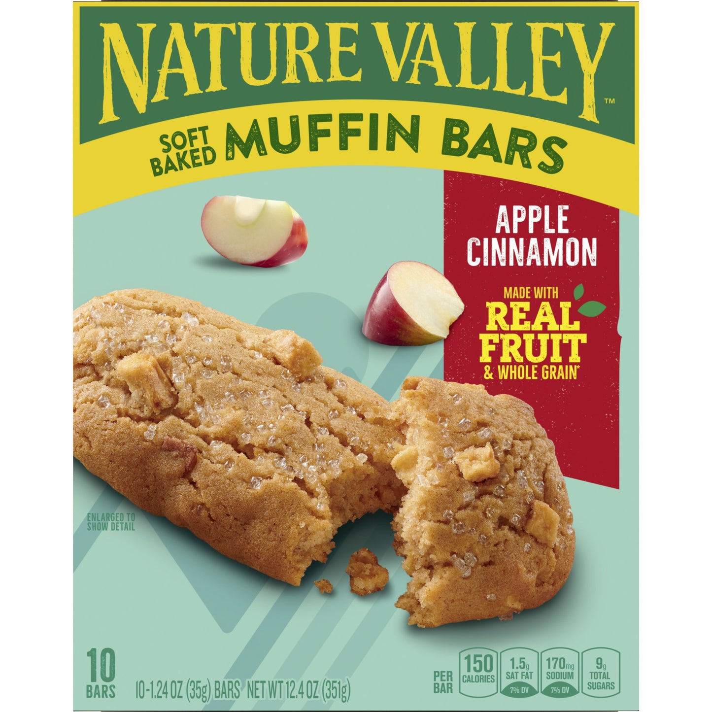 Nature Valley Soft-Baked Muffin Bars, Apple Cinnamon, Snack Bars, 10 Bars, 12.4 OZ