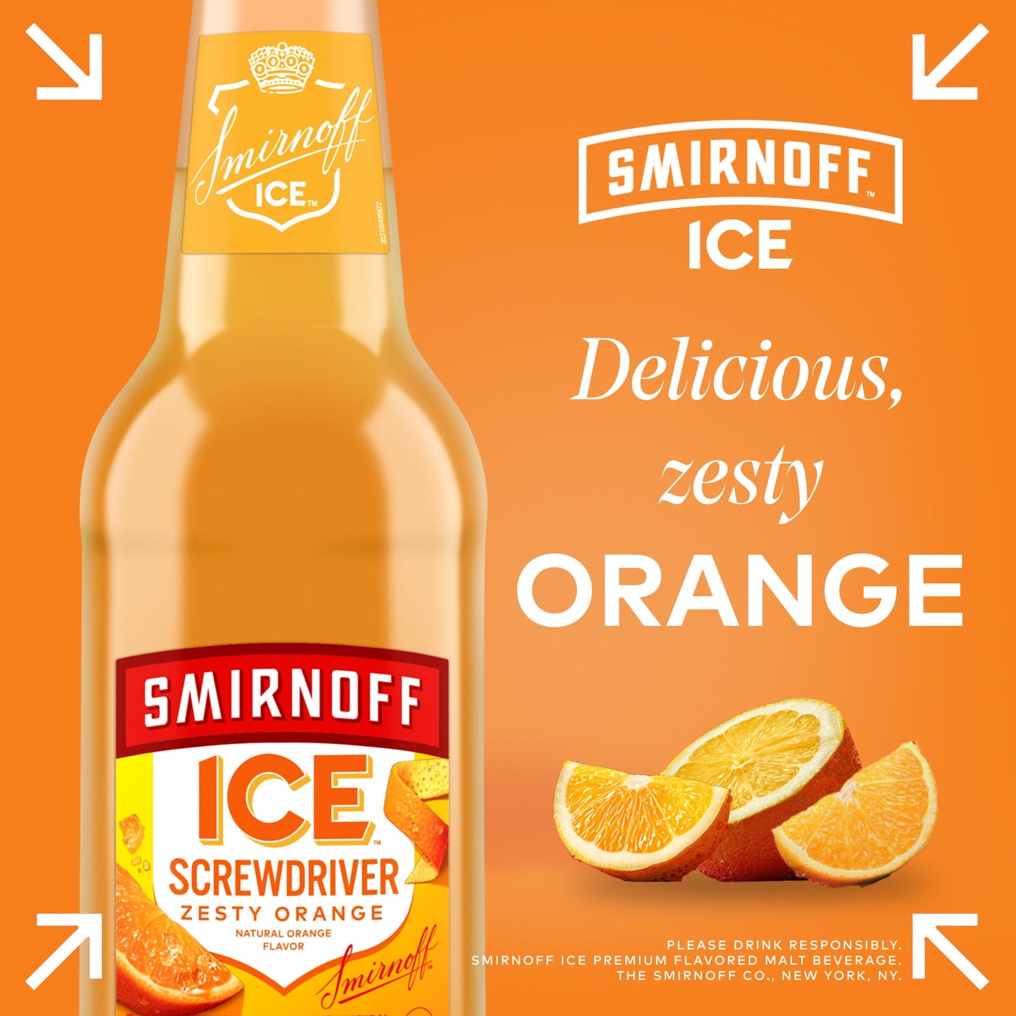 Smirnoff Ice Screwdriver Sparkling Cocktail-Style Drink, 11.2oz Bottles, 6pk