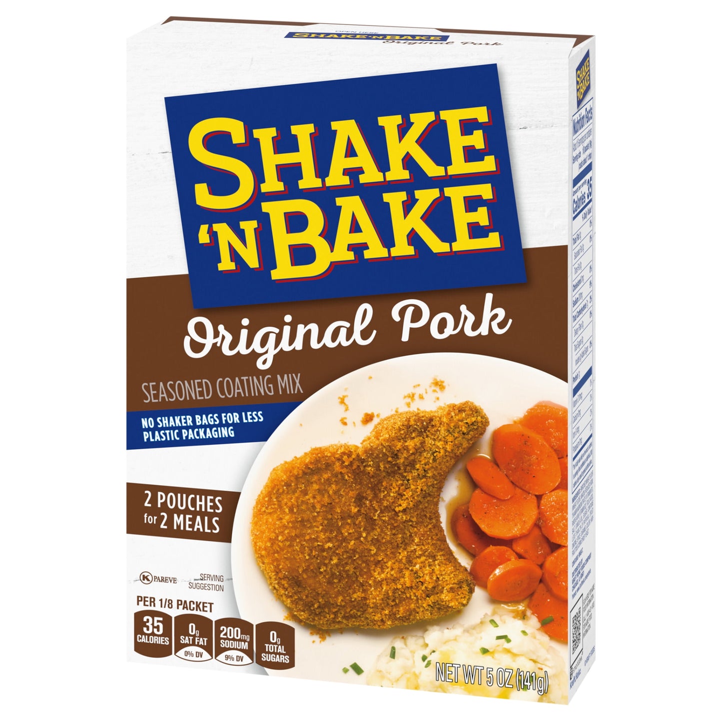 Shake 'N Bake Original Pork Seasoned Coating Mix, 5 oz Box, 2 ct Packets