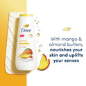 Dove Glowing Long Lasting Gentle Body Wash, Mango and Almond Butter, 20 fl oz