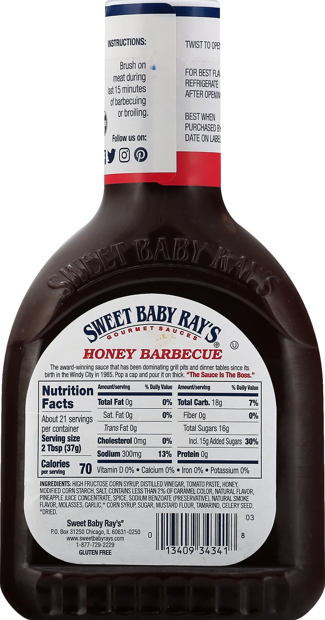 Sweet Baby Ray's Honey Barbecue Sauce 28 oz