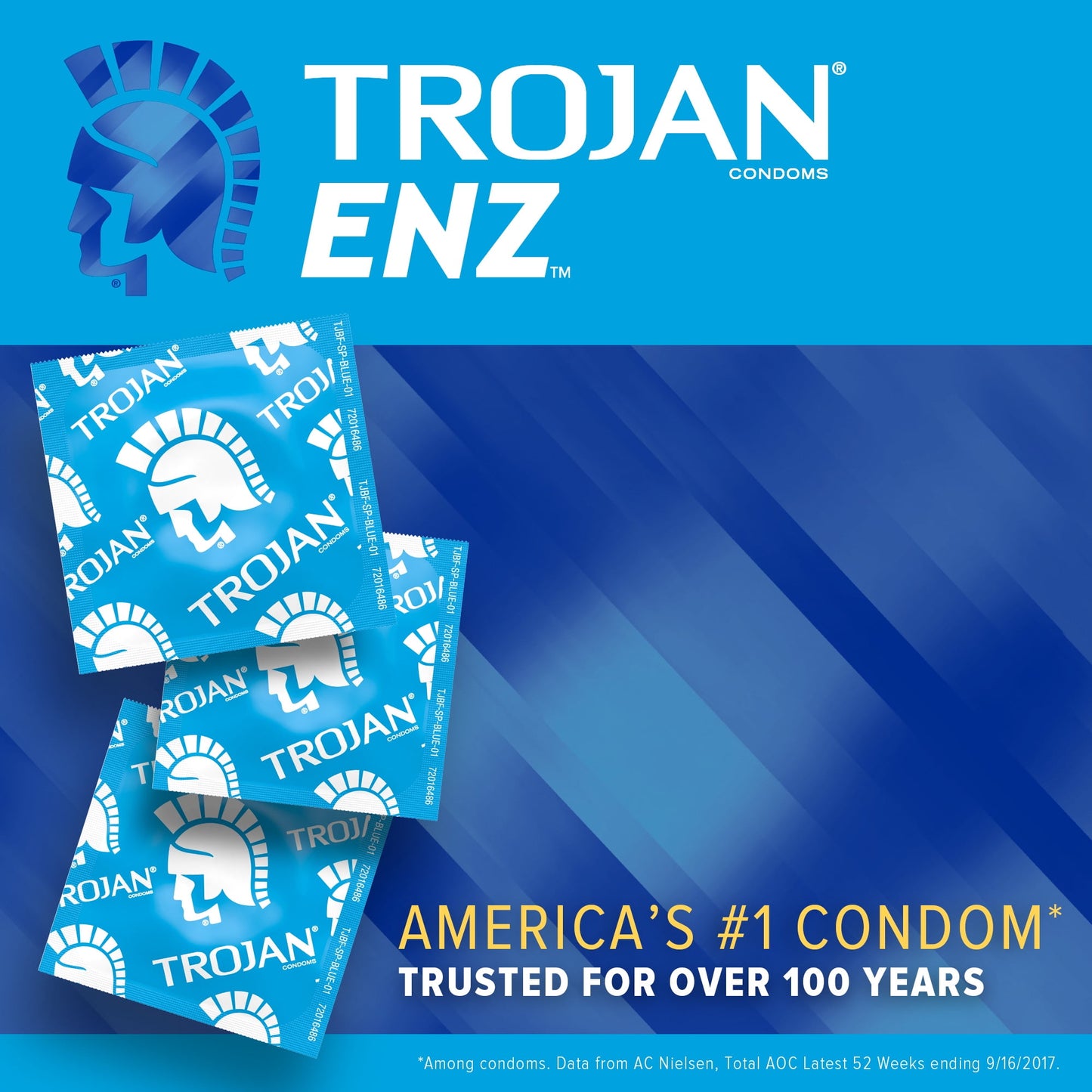 TROJAN ENZ Premium Smooth Lubricated Condoms, 12 Count