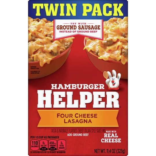 Hamburger Helper, Four Cheese Lasagna, Twin Pack