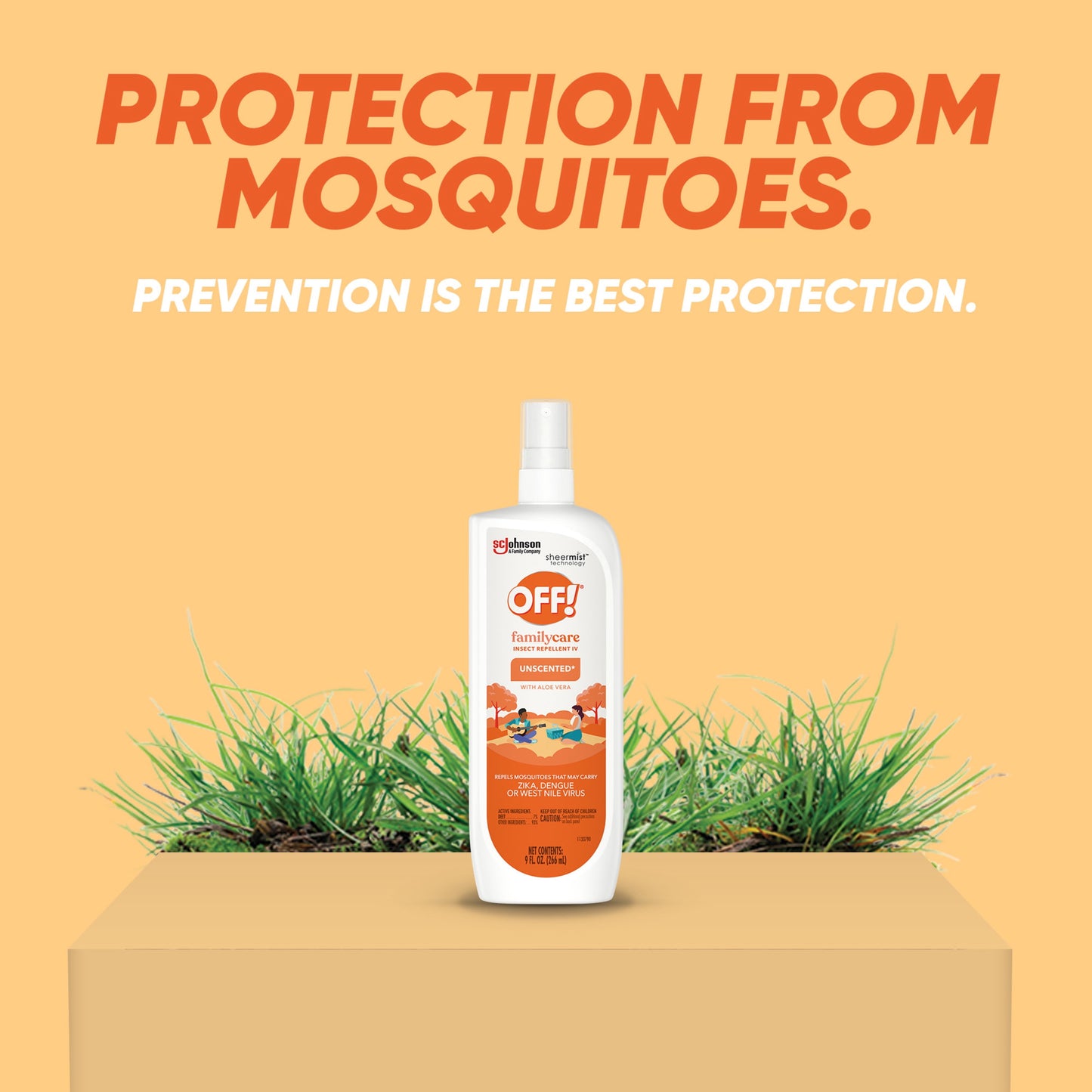 OFF! FamilyCare Mosquito Repellent Unscented Bug Spray, 9 oz