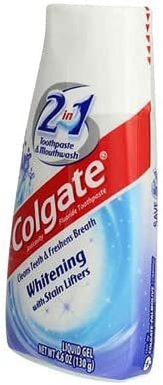 Colgate 2 in 1 Toothpaste and Whitening Mouthwash, Mint, 4.6 oz Squeeze Bottle