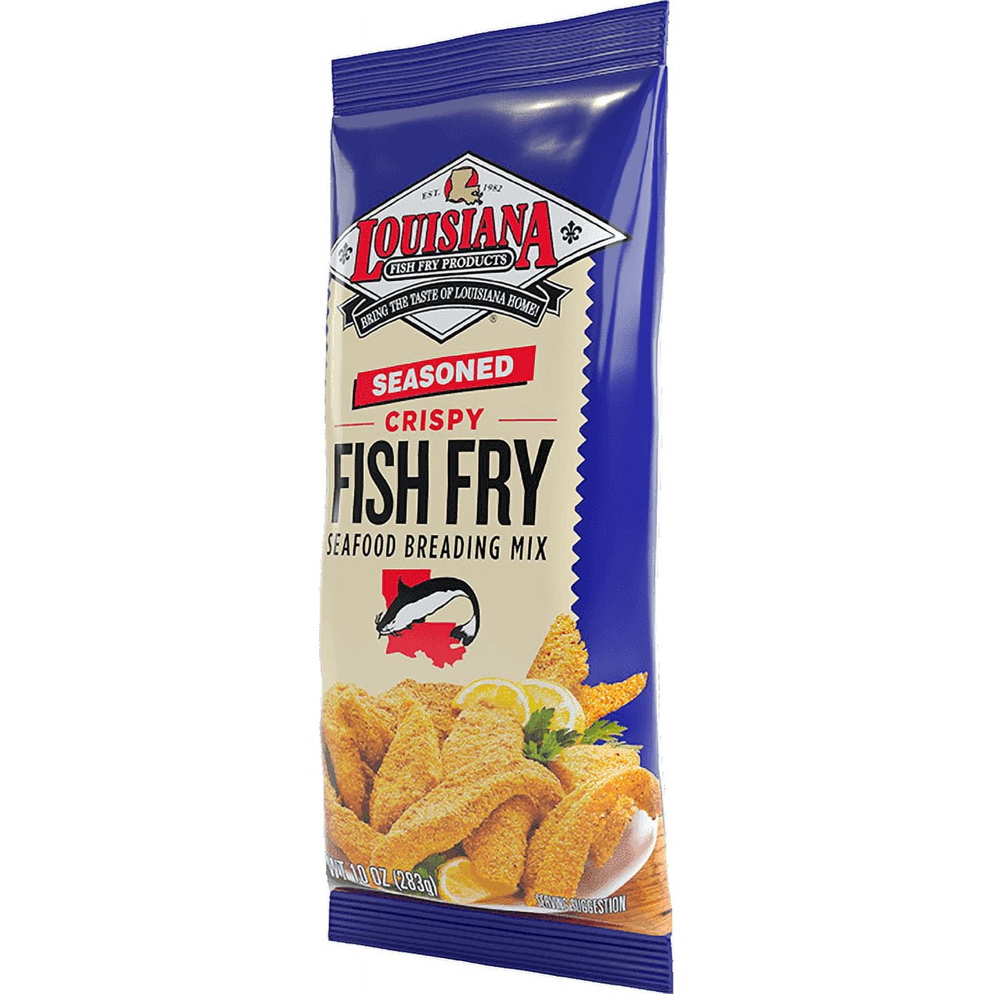 Louisiana Fish Fry Seasoned Fish Fry Breading Coating Mix 10 oz Bag.