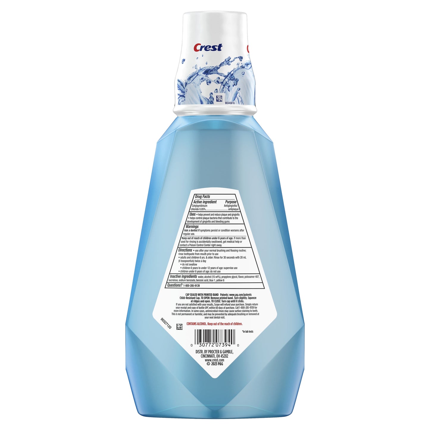 Crest Scope Icy Blast Mouthwash with Alcohol, 1L, 33.8 fl oz