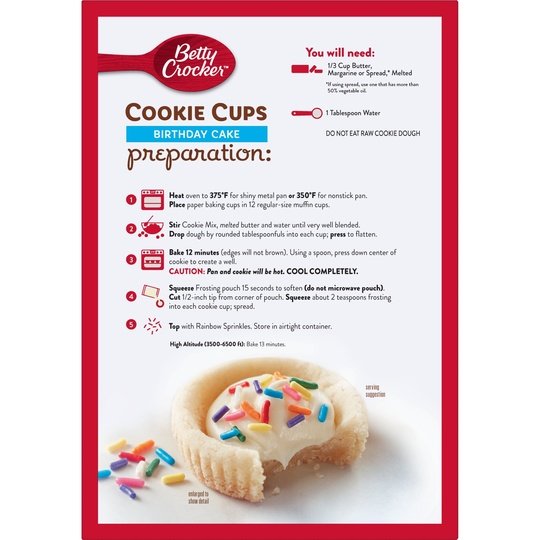 Betty Crocker Ready to Bake Birthday Cake Cookie Cups, 14.1 oz