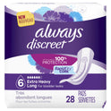 Always Discreet Extra Heavy Long Incontinence Pads, 28 Count