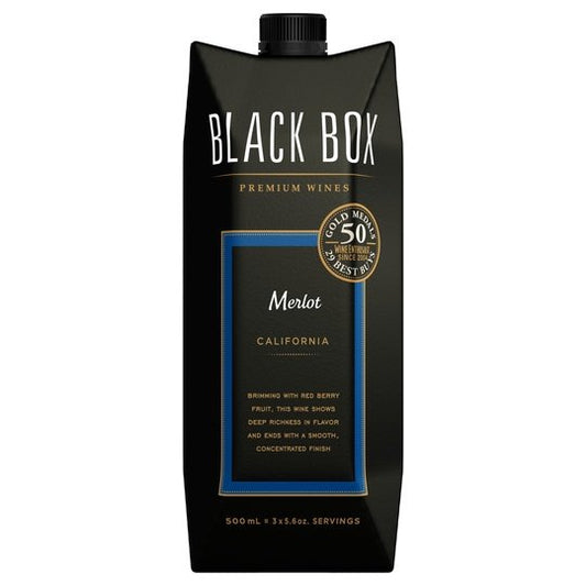 Black Box Merlot Red Wine, California, 500ml Go Pack