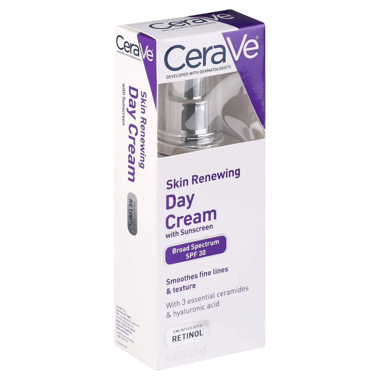 CeraVe Skin Renewing Anti-Aging Face Cream with Retinol and SPF 30 for All Skin Types, 1.7 fl oz