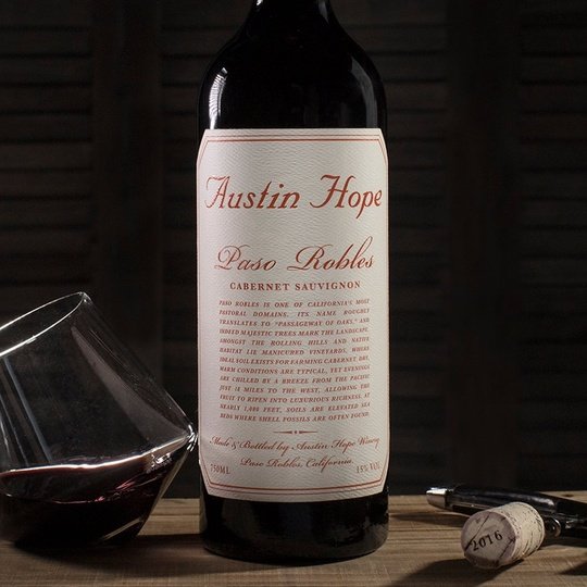 Austin Hope Cabernet Sauvignon Red Wine, Paso Robles CA, 750ml Glass Bottle