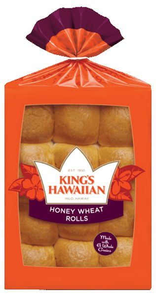 KING'S HAWAIIAN Honey Wheat Dinner Rolls, 12 Count, 12 oz