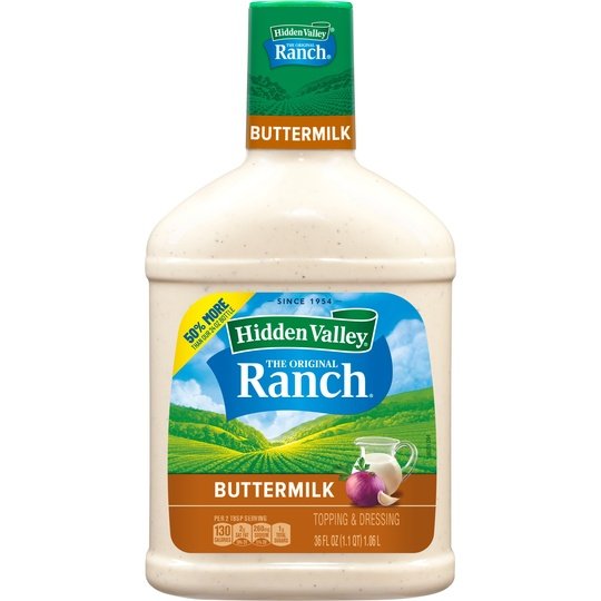 Hidden Valley Gluten Free Keto-Friendly Buttermilk Ranch Salad Dressing and Topping, 36 fl oz