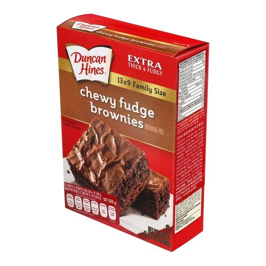 Duncan Hines Chewy Fudge Chocolate Brownie Mix, Family Size, 18.3 Oz Box