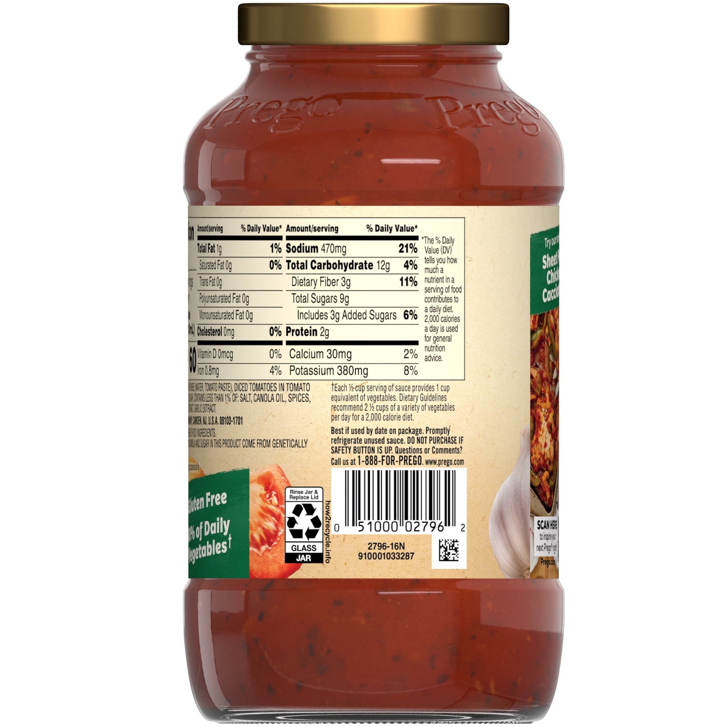 Prego Fresh Mushroom Spaghetti Sauce, 24 oz Jar