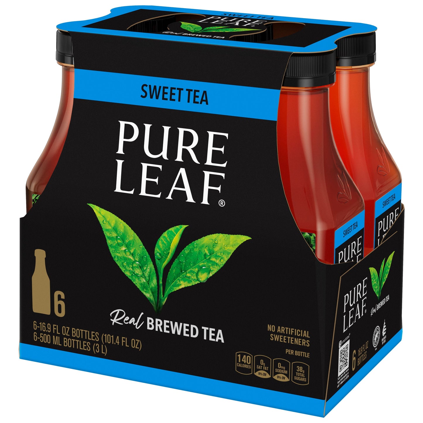 Pure Leaf Real Brewed, Iced Sweet Tea Bottle Tea Drink, 16.9 fl oz, 6 Bottles