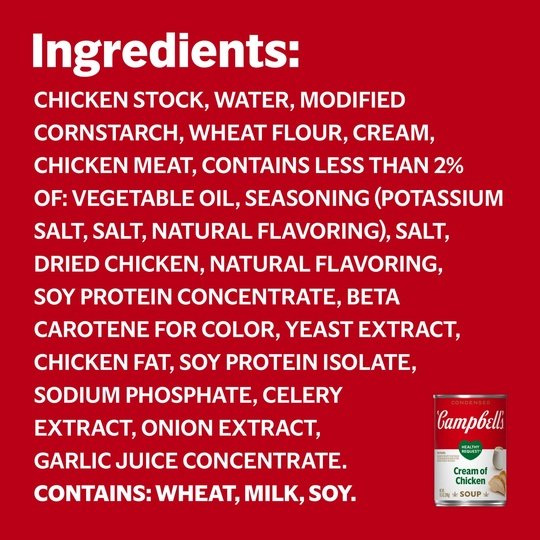 Campbell's Condensed Healthy Request Cream of Chicken Soup, 10.5 Ounce Can