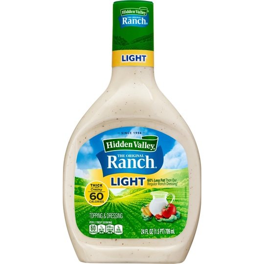 Hidden Valley Gluten Free Original Ranch Light Salad Dressing and Topping, 24 fl oz