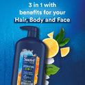 Suave Men 3 in 1 Mens Body Wash, Hair, Face and Body Wash, Citrus and Musk, All Hair Types 30 oz