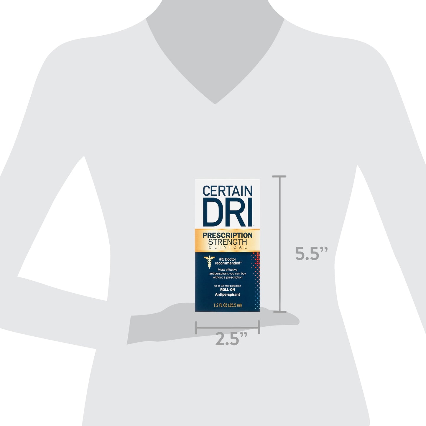 Certain Dri Prescription Strength Clinical Antiperspirant & Deodorant for Men and Women, Roll-on, 1.2 oz.