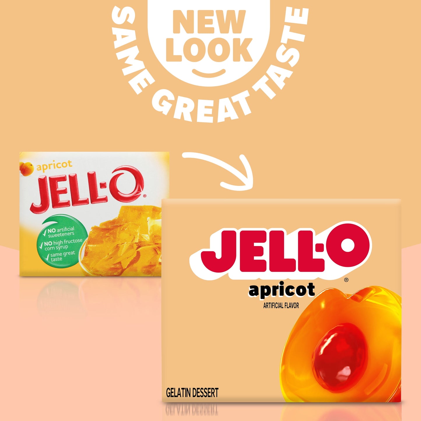 Jell-O Apricot Artificially Flavored Gelatin Dessert Mix, 3 oz Box