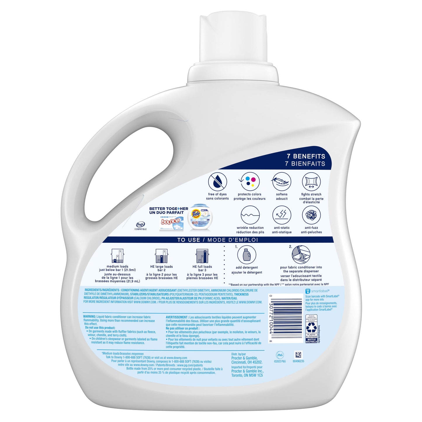 Downy Ultra Liquid Fabric Conditioner (Fabric Softener), Free & Gentle, 150 Loads 111 fl oz