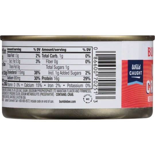 Bumble Bee White Crab Meat, 6 oz Can