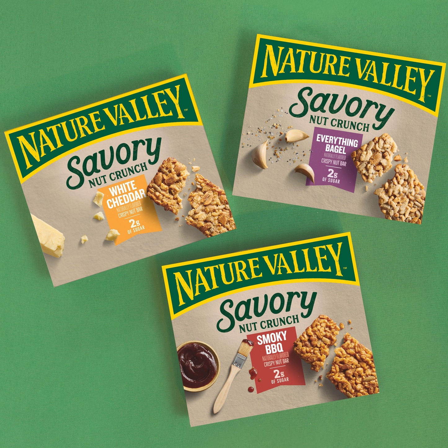 Nature Valley Savory Nut Crunch Bars, Everything Bagel, 5 Bars, 4.45 OZ