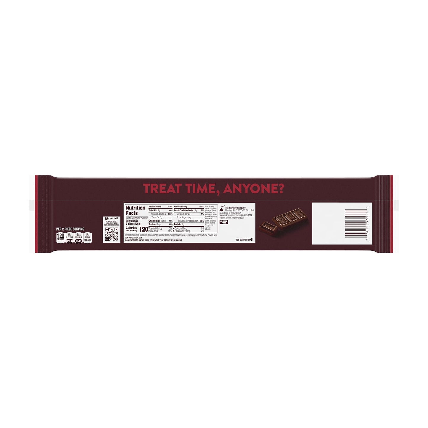 Hershey's Special Dark Mildly Sweet Chocolate Snack Size Candy, Bars 0.45 oz, 12 Count