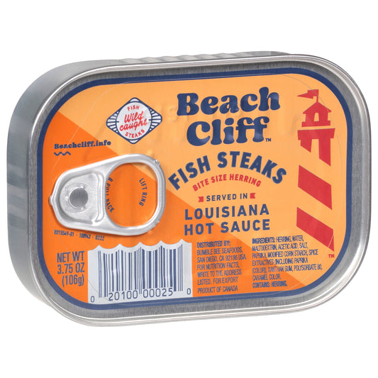 Beach Cliff Fish Steaks in Louisiana Hot Sauce, 3.75 oz