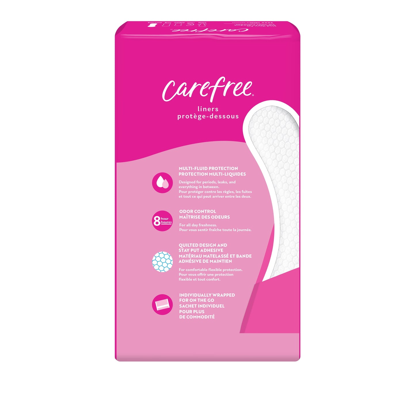 CAREFREE® Panty Liners, Extra Long, Unscented, 8 Hour Odor Control, 93ct