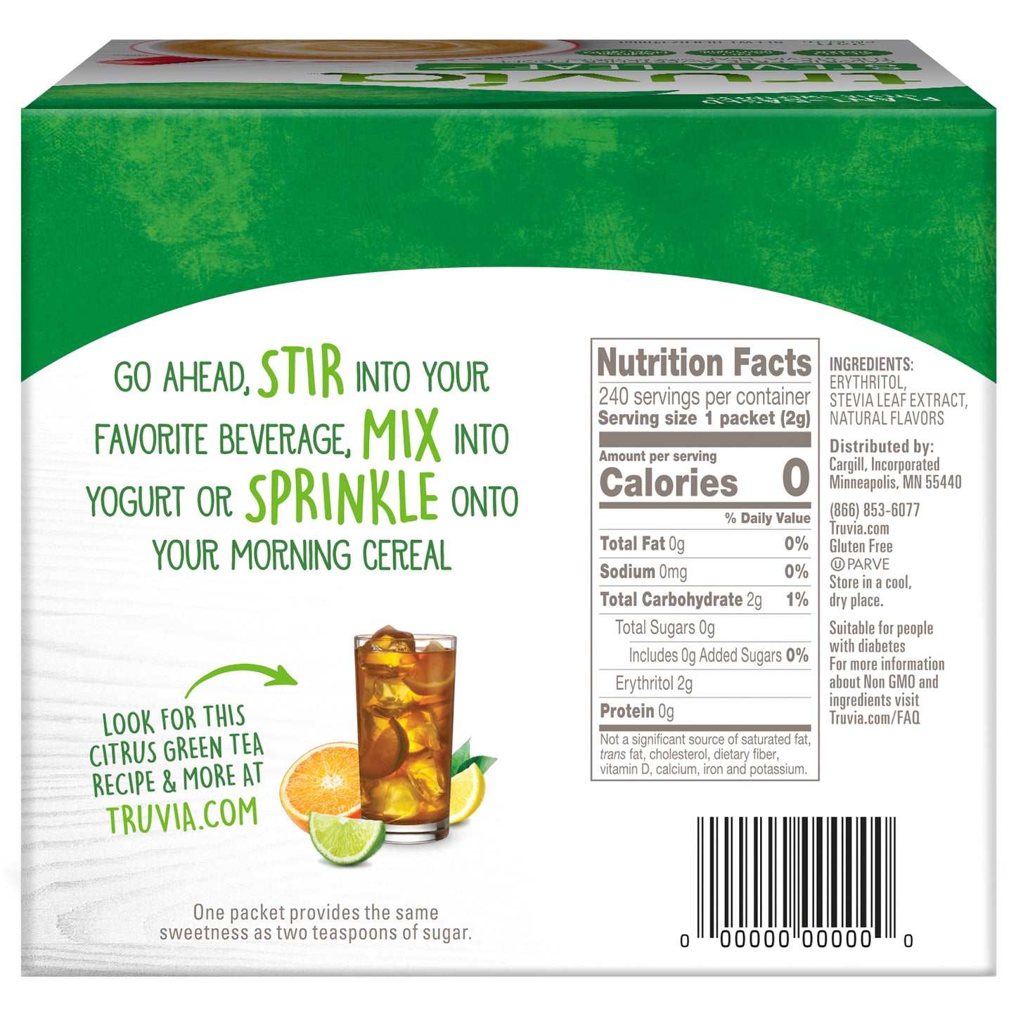 Truvia Original Calorie-Free Sweetener from the Stevia Leaf Packets, 240 Count (16.9 oz Carton)