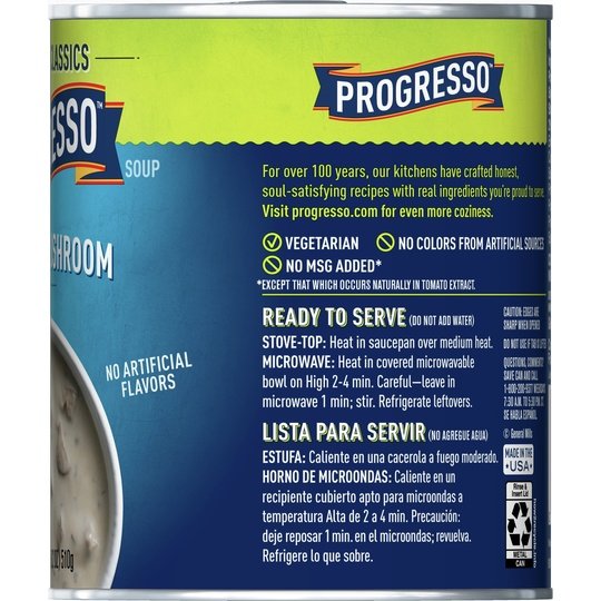 Progresso Vegetable Classics, Creamy Mushroom Canned Soup, Gluten Free, 18 oz.