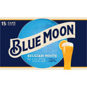 Blue Moon Belgian White Wheat Ale Craft Beer, 15 Pack, 12 fl oz Cans, 5.4% ABV