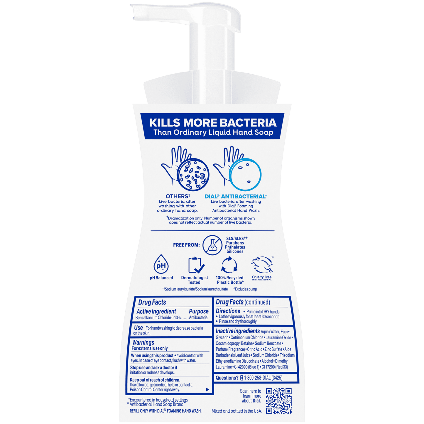 Dial Antibacterial Foaming Hand Wash, Coconut Water, 7.5 fl oz