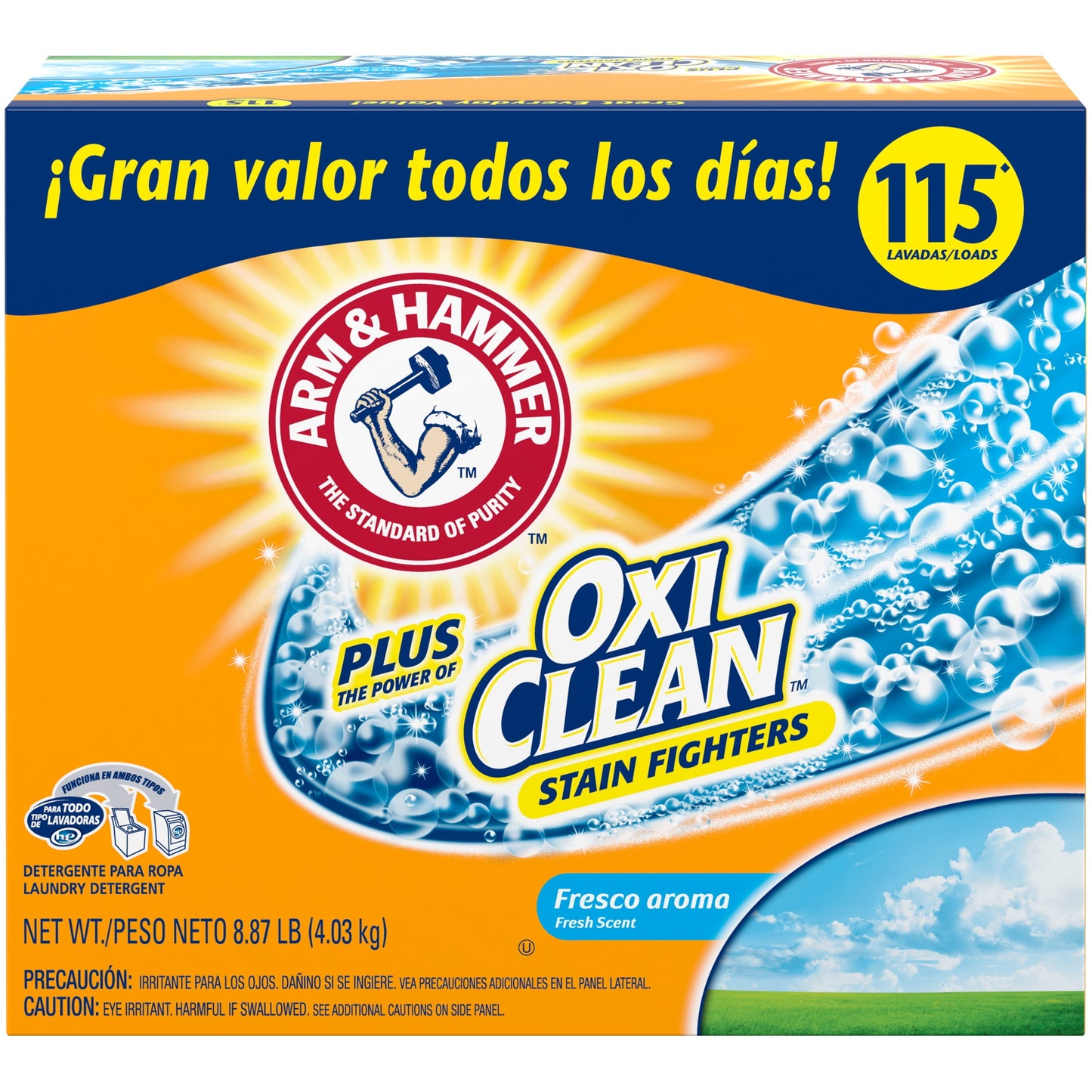 Arm & Hammer Plus OxiClean Powder Laundry Detergent, Fresh Scent, 115 Loads