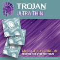 Trojan Ultra Thin Lubricated Condoms - 3 Count, Pack of 6