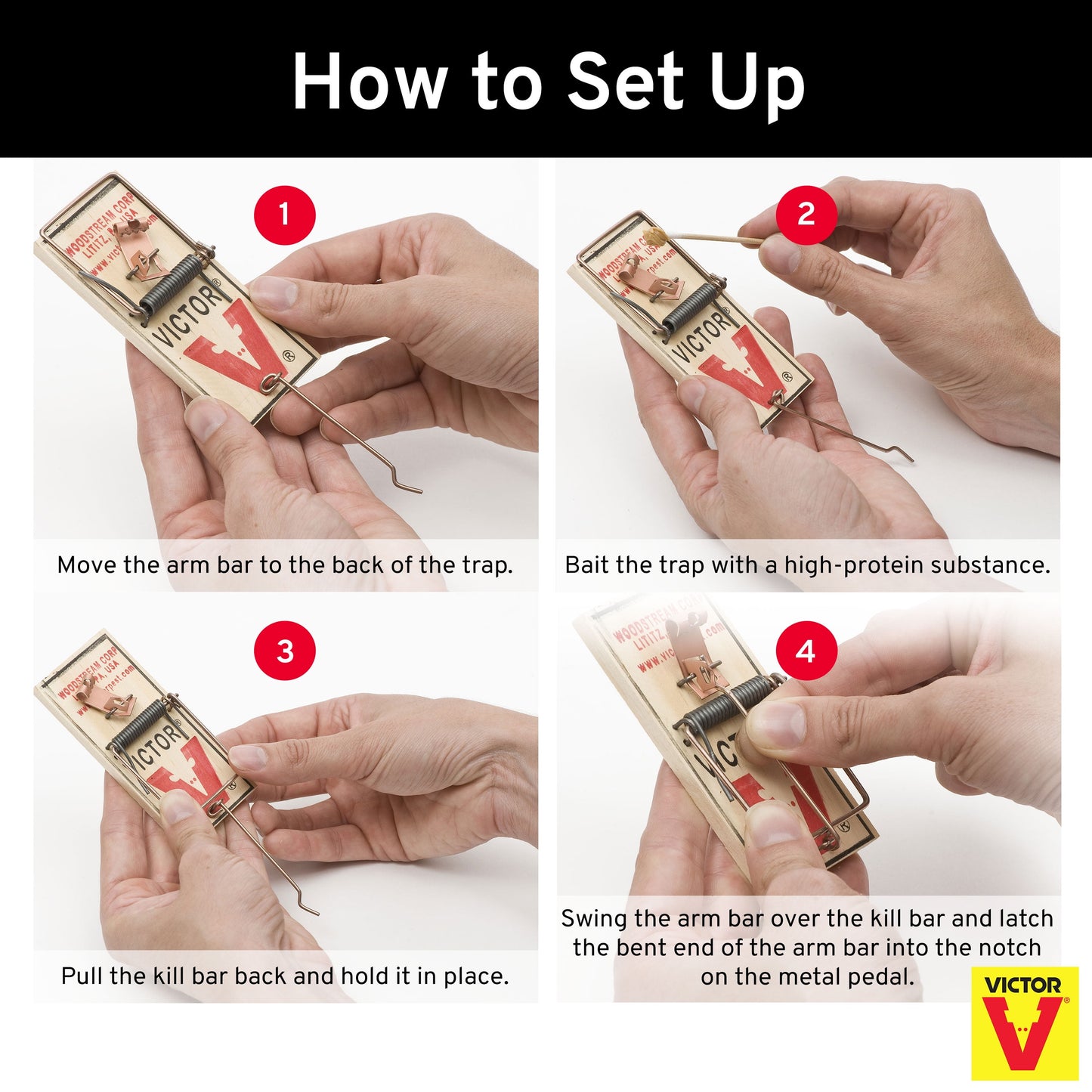 Victor Metal Pedal Mouse Trap - 4 Pack