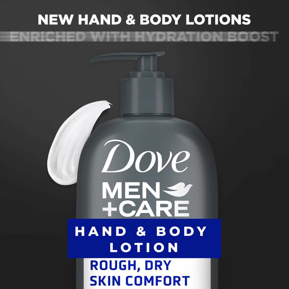 Dove Men+Care Skin Comfort Non Greasy Hand and Body Lotion for Dry Skin, Fresh, 13.5 fl oz