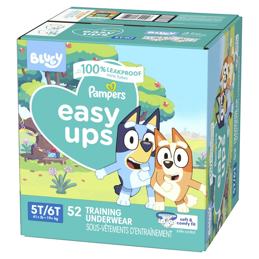 Pampers Easy Ups Bluey Training Pants Toddler Boys Size 5T/6T 52 Count (Select for More Options)