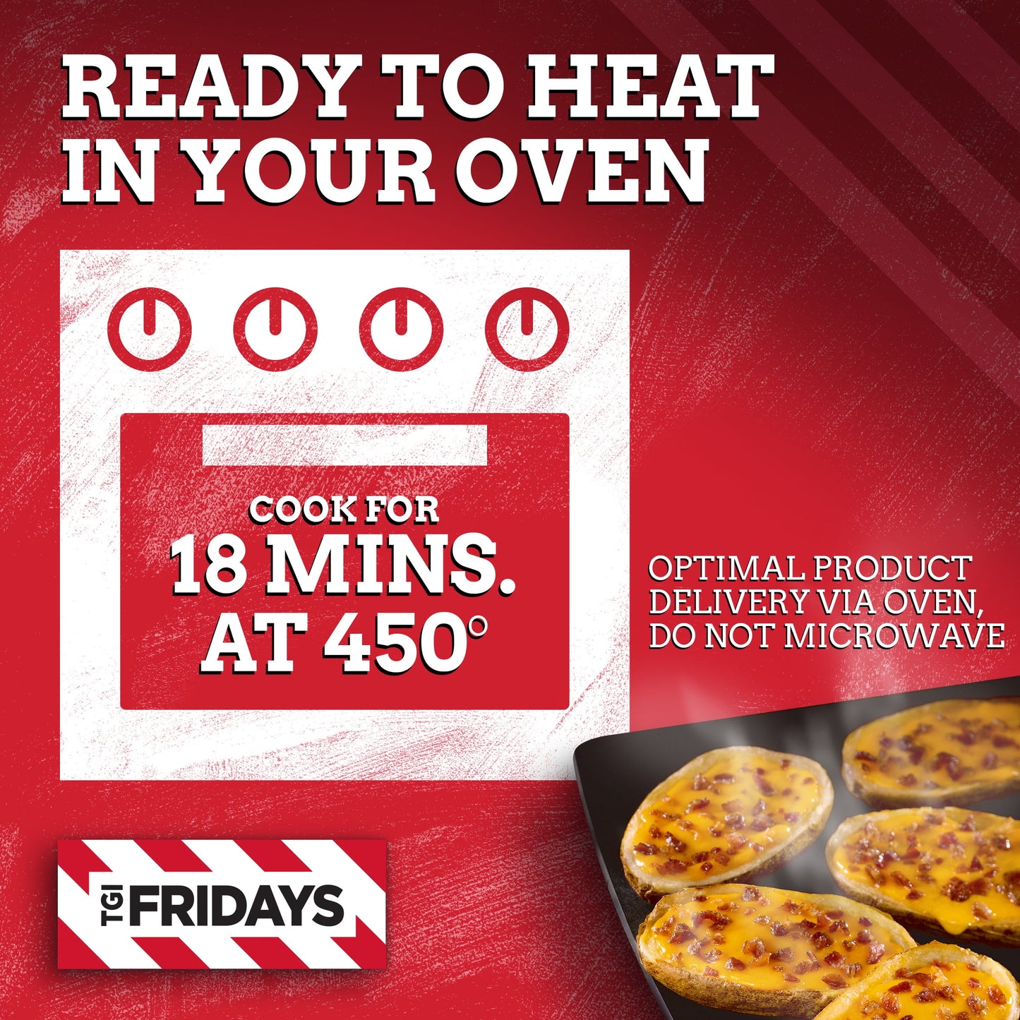 TGI Fridays Loaded Cheddar & Bacon Potato Skins Frozen Snacks & Appetizers, 13.5 oz Box Regular