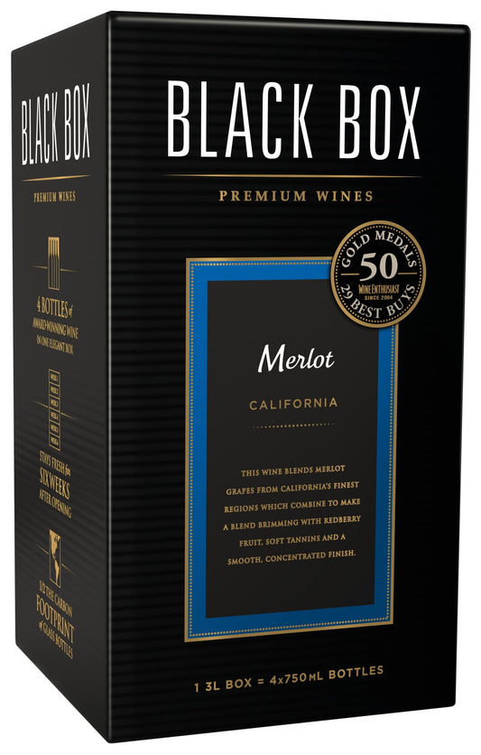 Black Box Merlot, California Red Wine, 3 Liter Box